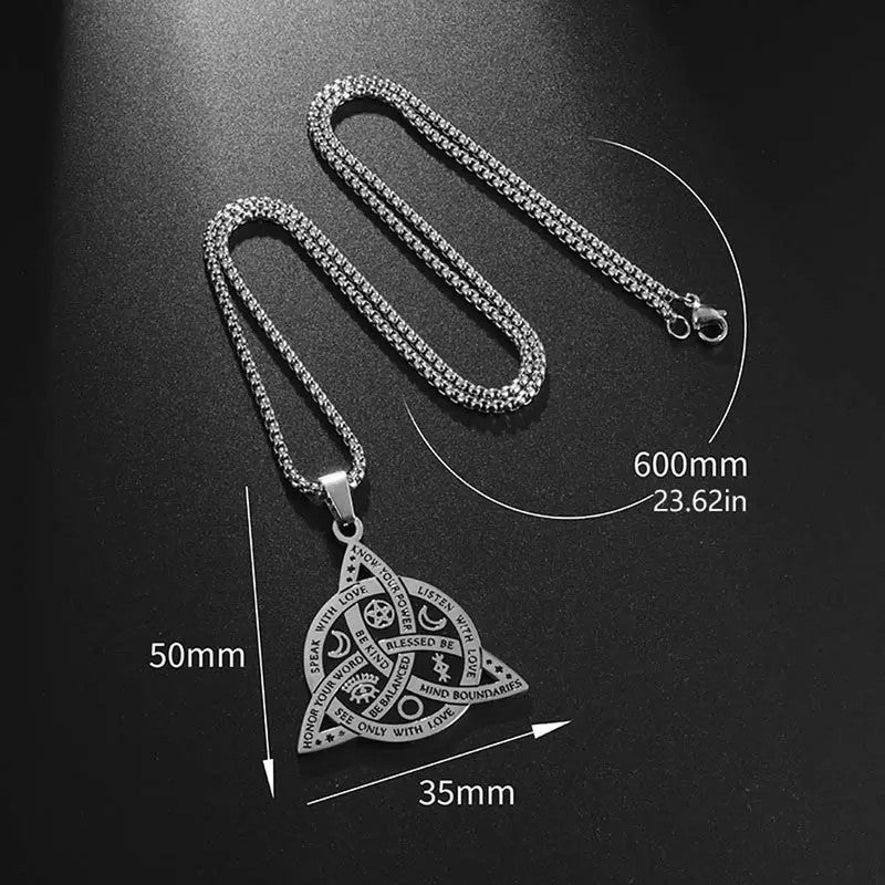 Geometric Triquetra Pendant Necklace