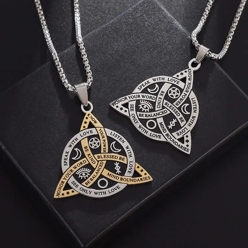 Geometric Triquetra Pendant Necklace