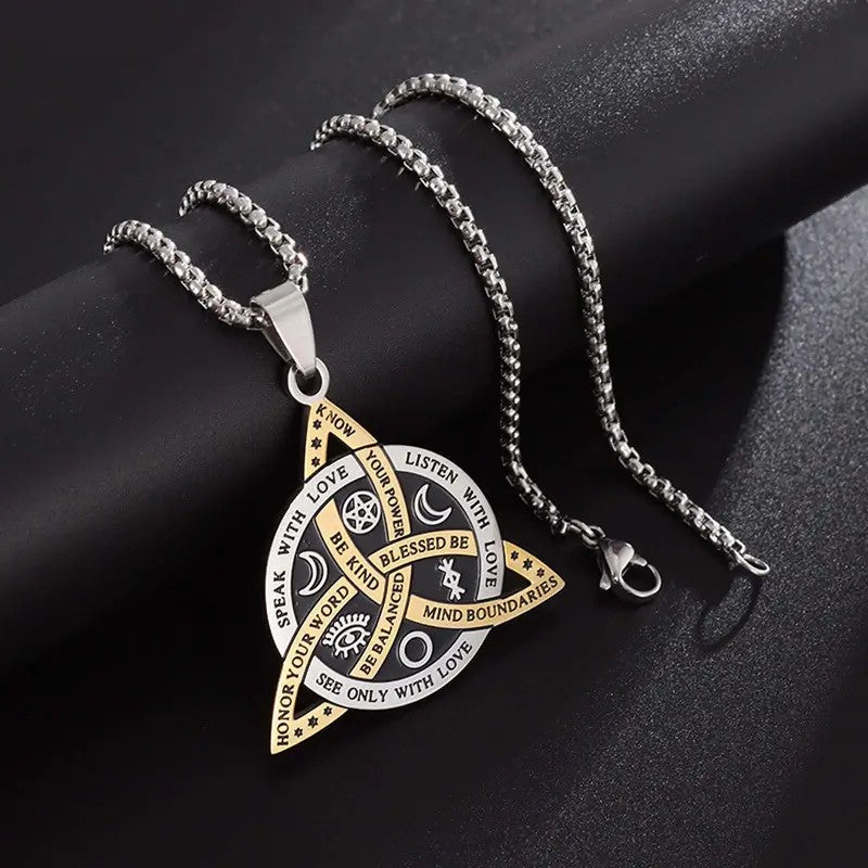 Geometric Triquetra Pendant Necklace