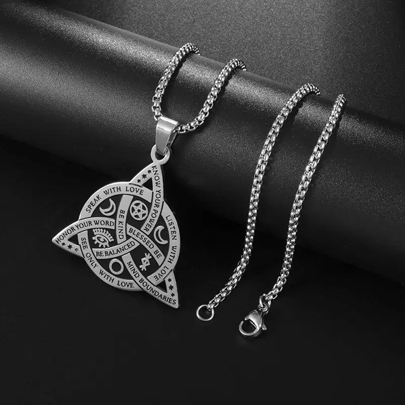 Geometric Triquetra Pendant Necklace
