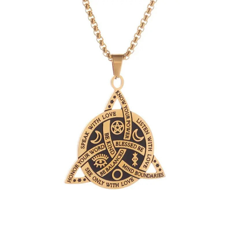 Geometric Triquetra Pendant Necklace