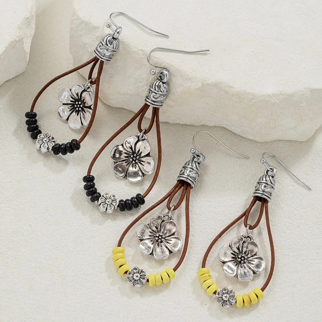 Boho Flower Drop Earrings
