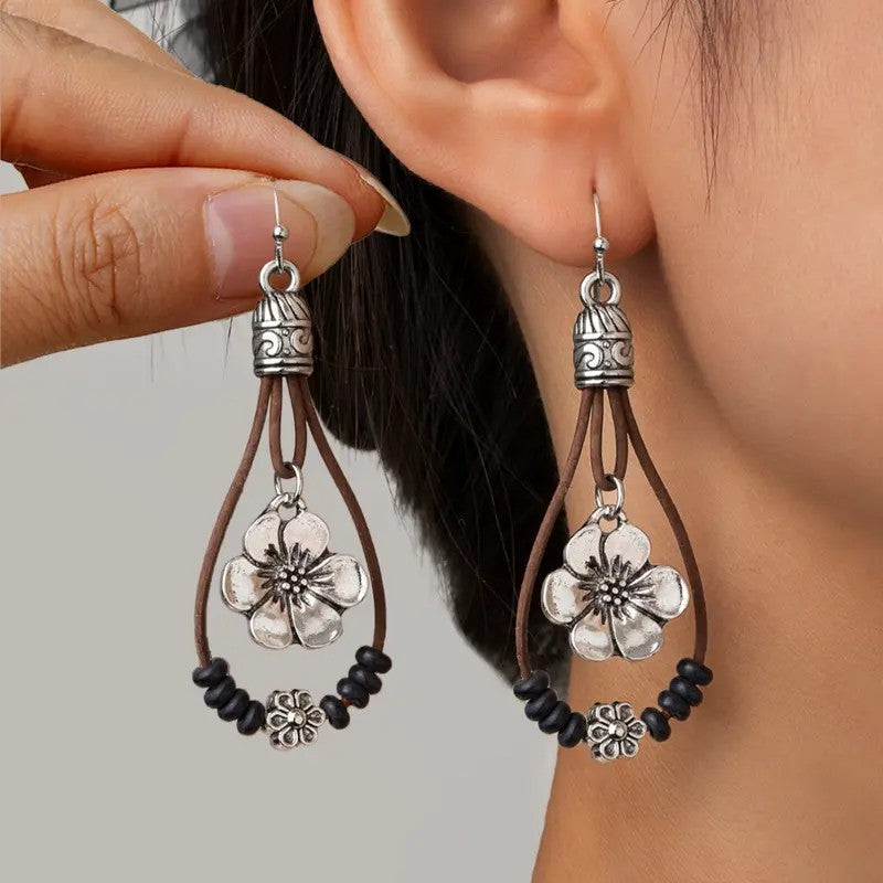 Boho Flower Drop Earrings