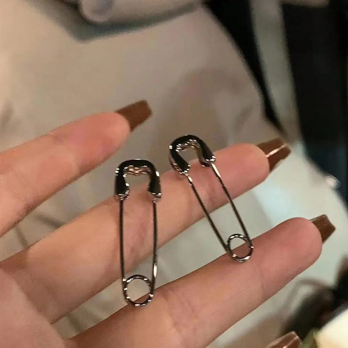 Geometric Safety Pin Earrings