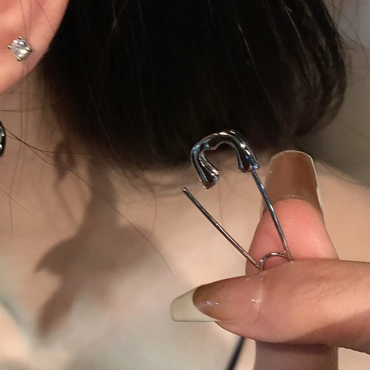 Geometric Safety Pin Earrings
