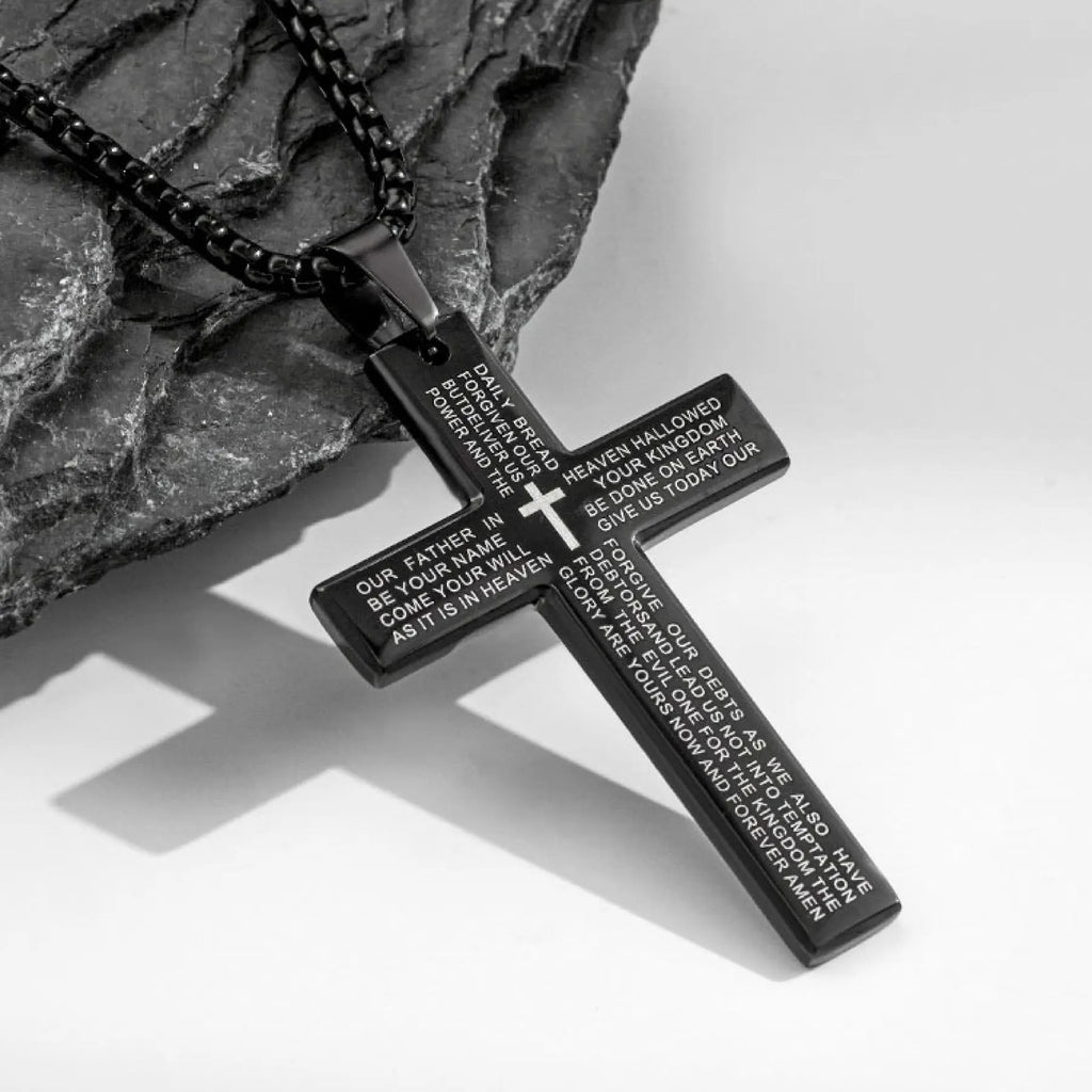 Engraved Cross Necklace