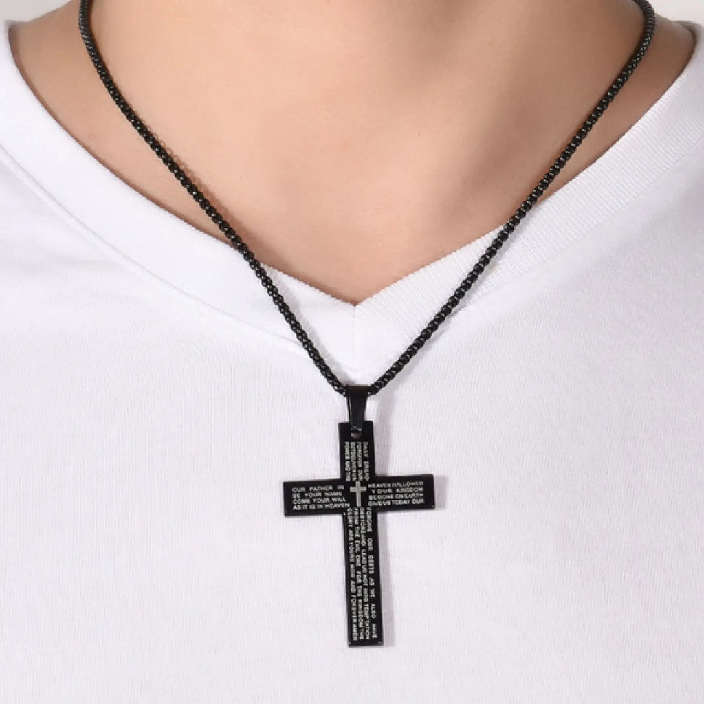 Engraved Cross Necklace