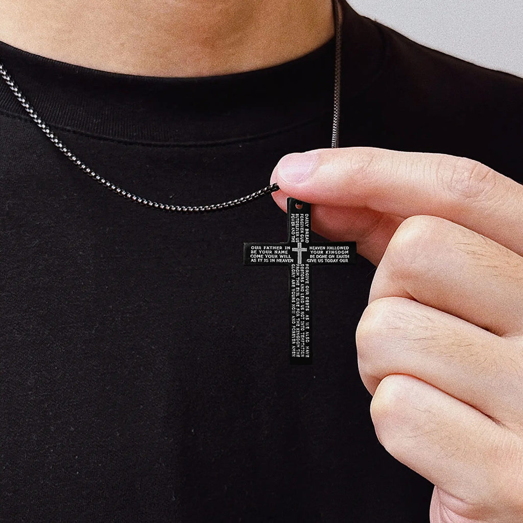 Engraved Cross Necklace