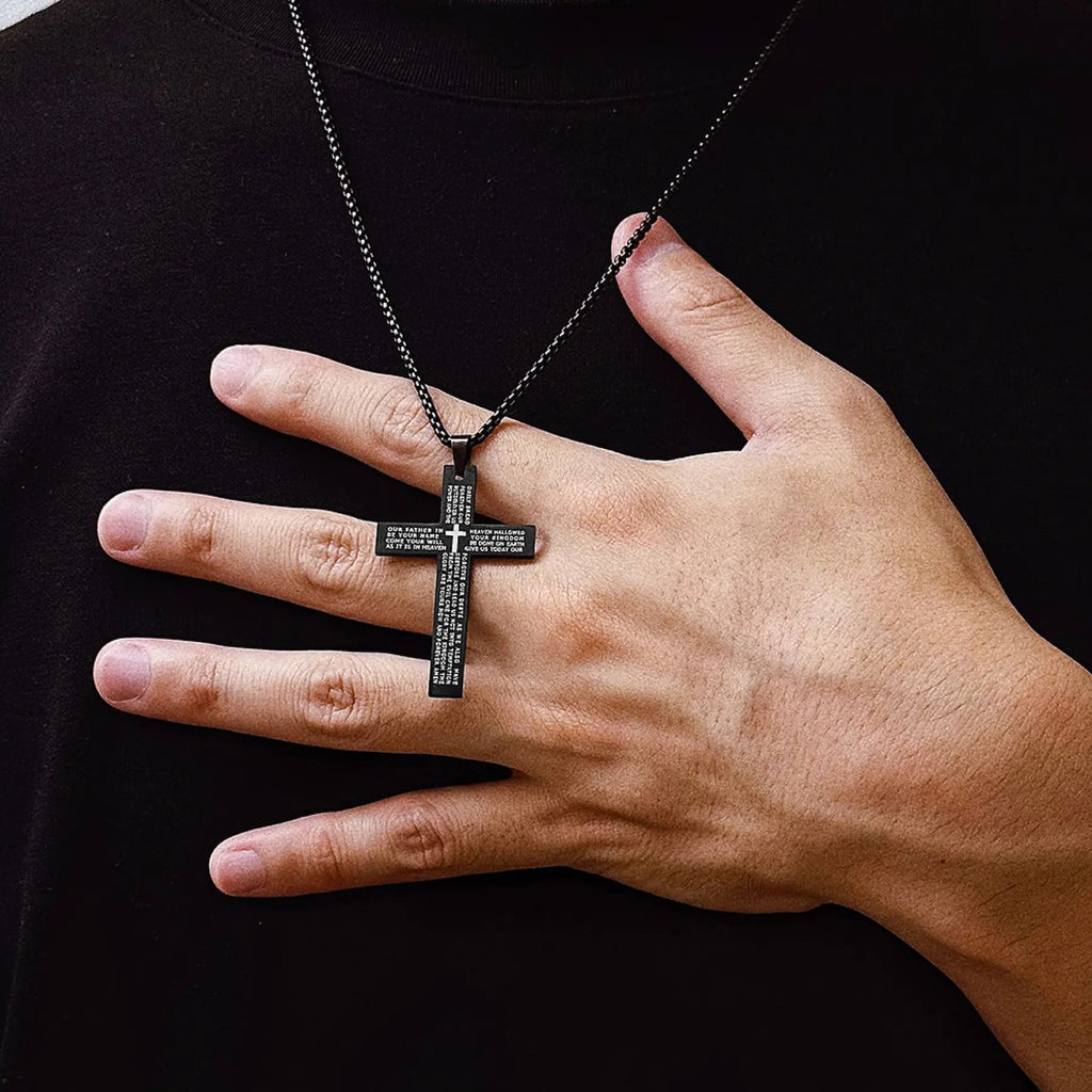 Engraved Cross Necklace