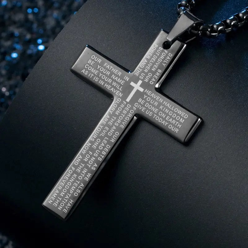 Engraved Cross Necklace