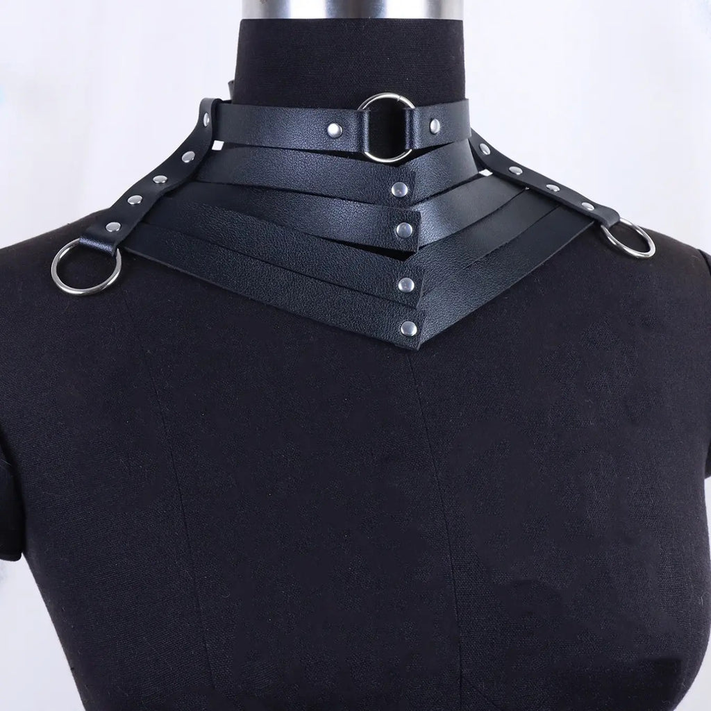 Retro Geometric Layered Choker