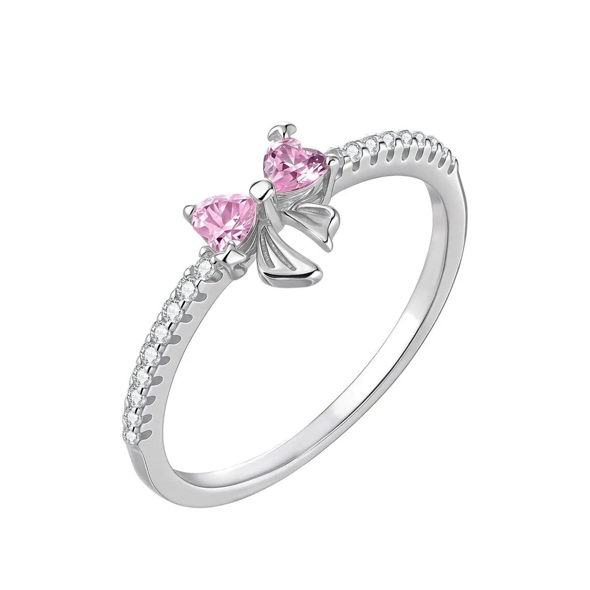 Dainty Bow Heart Ring