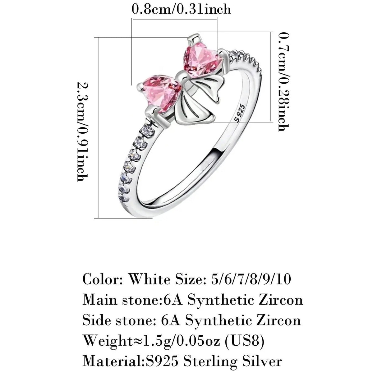 Dainty Bow Heart Ring