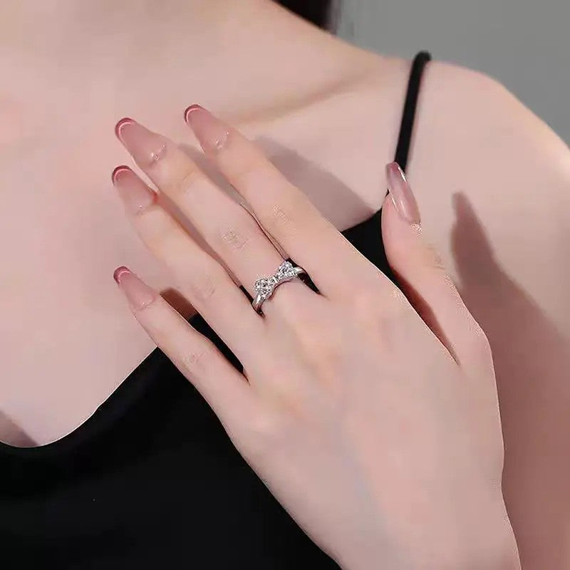 Cute Bow Halo Ring