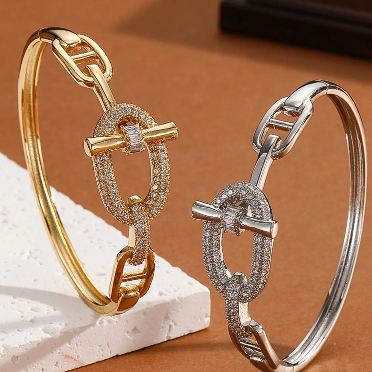 18k Geometric Link Bracelet