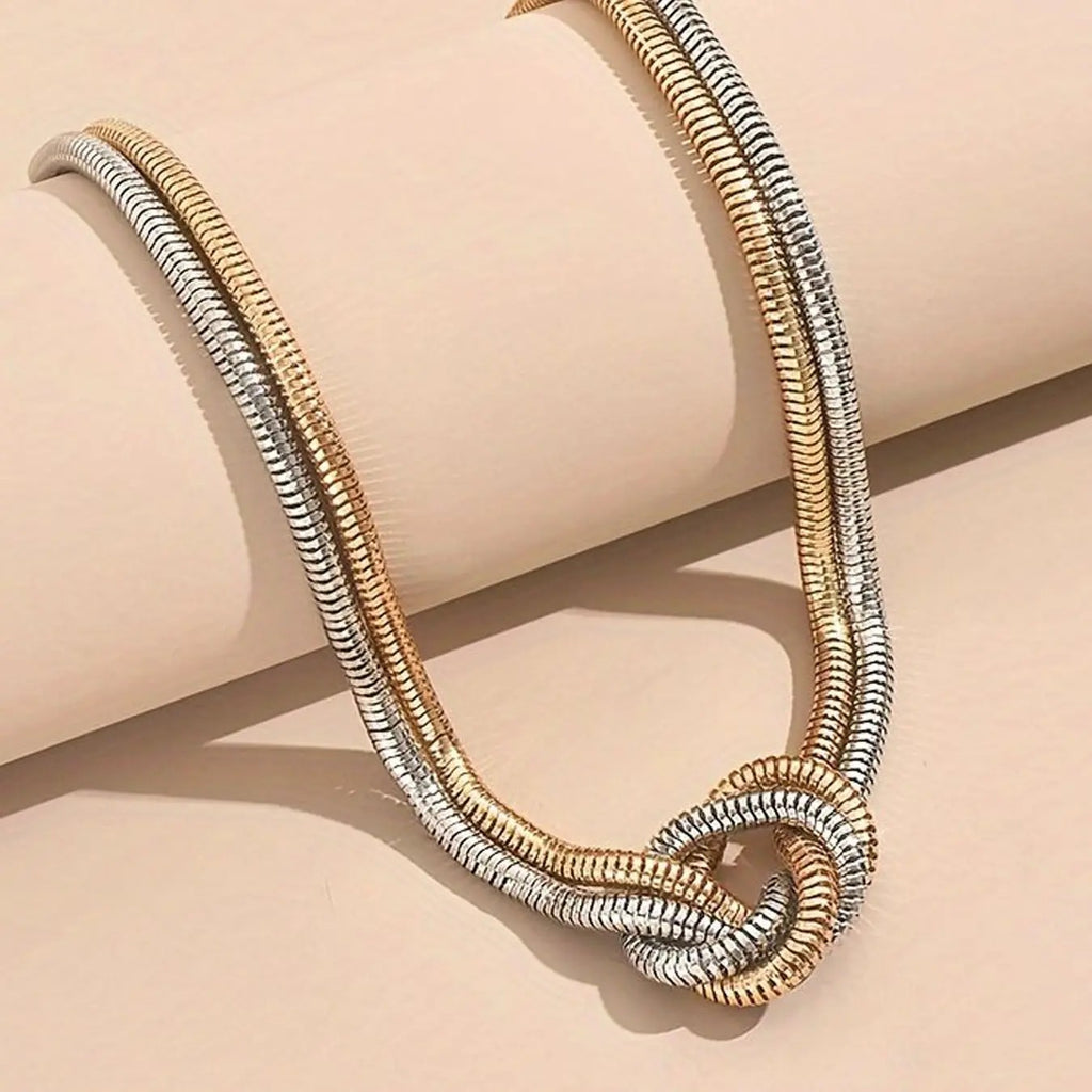 Two-Tone Knot Chain Necklace
