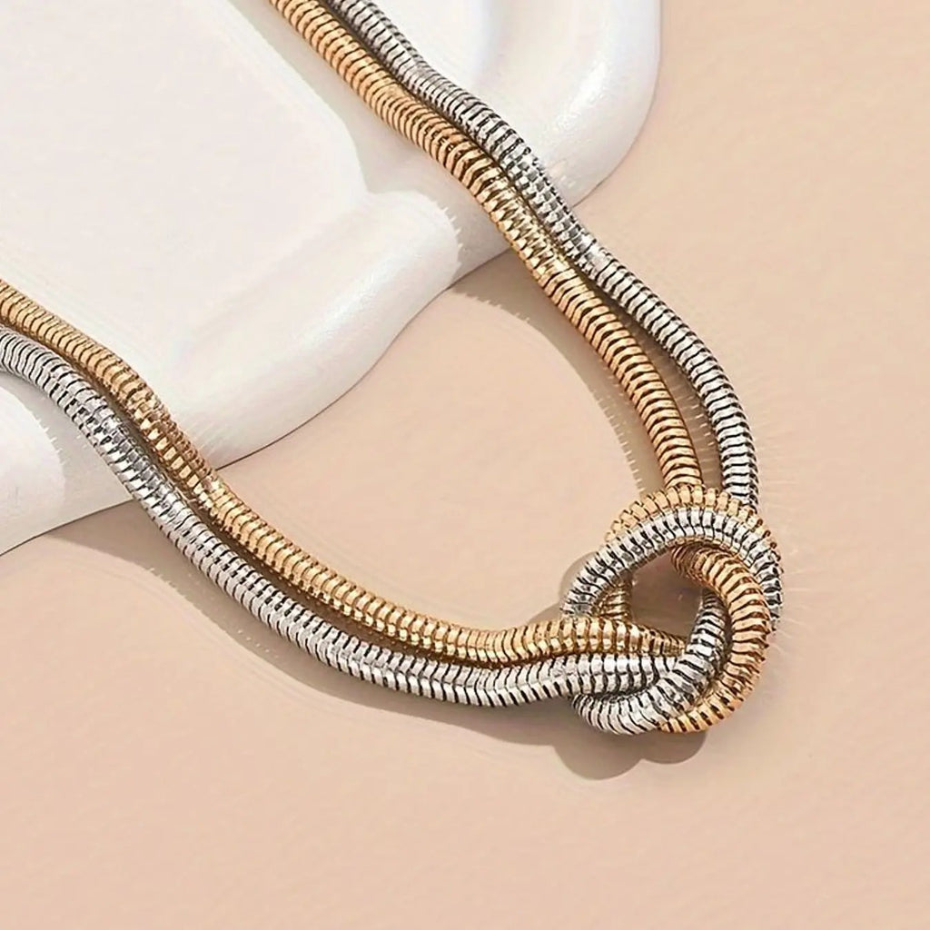 Two-Tone Knot Chain Necklace