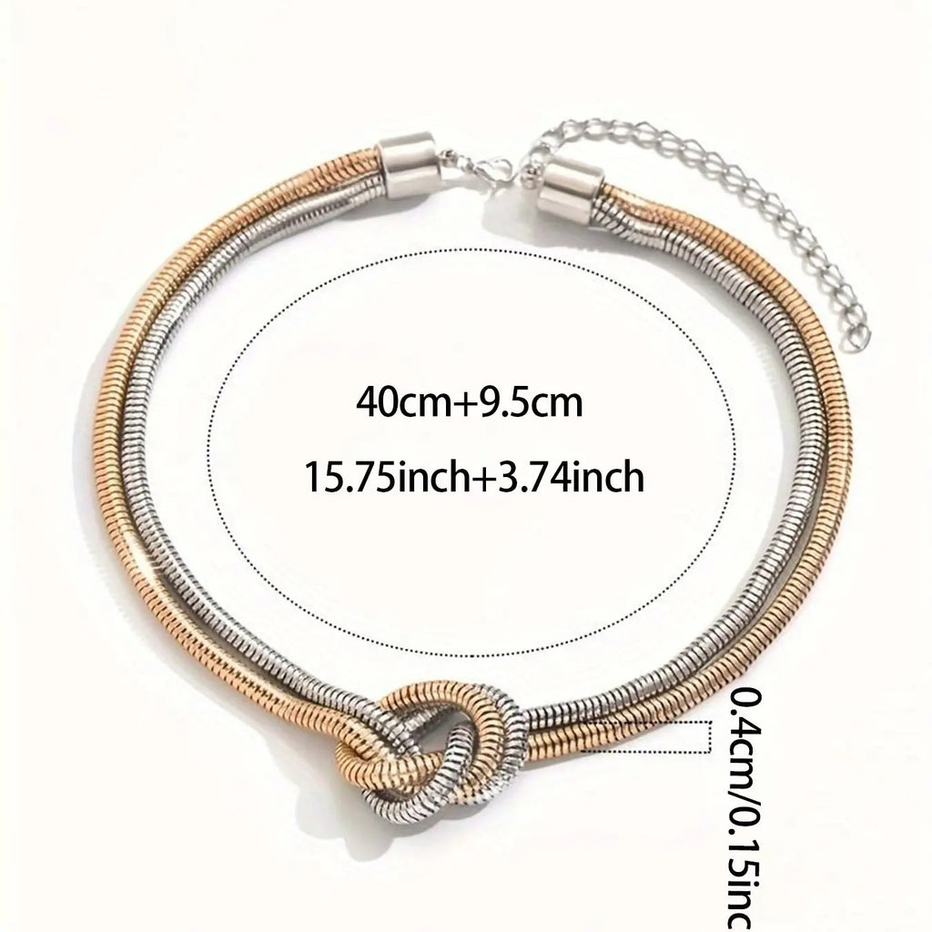 Two-Tone Knot Chain Necklace