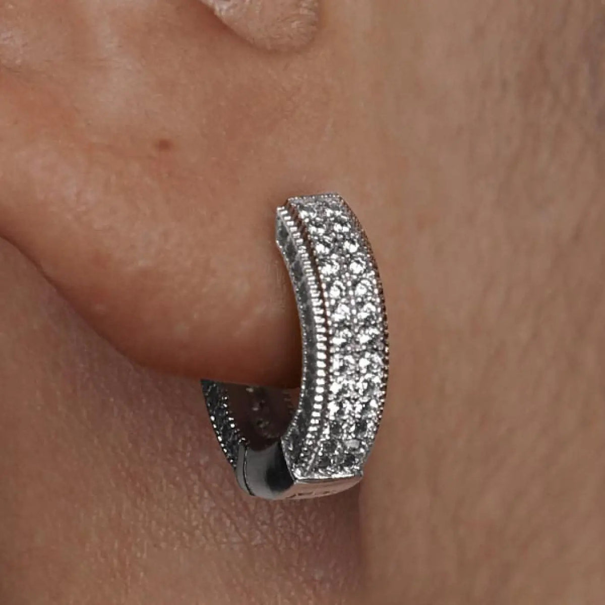 Elegant Pave Hoop Earrings