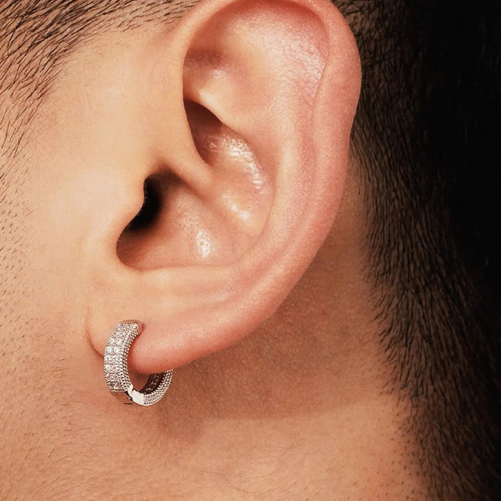 Elegant Pave Hoop Earrings