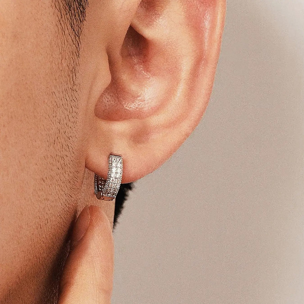 Elegant Pave Hoop Earrings