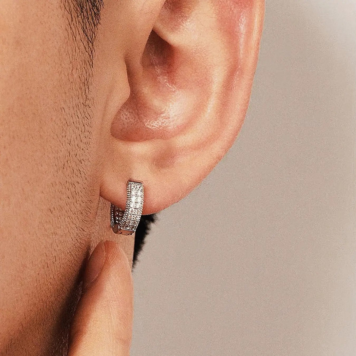 Elegant Pave Hoop Earrings