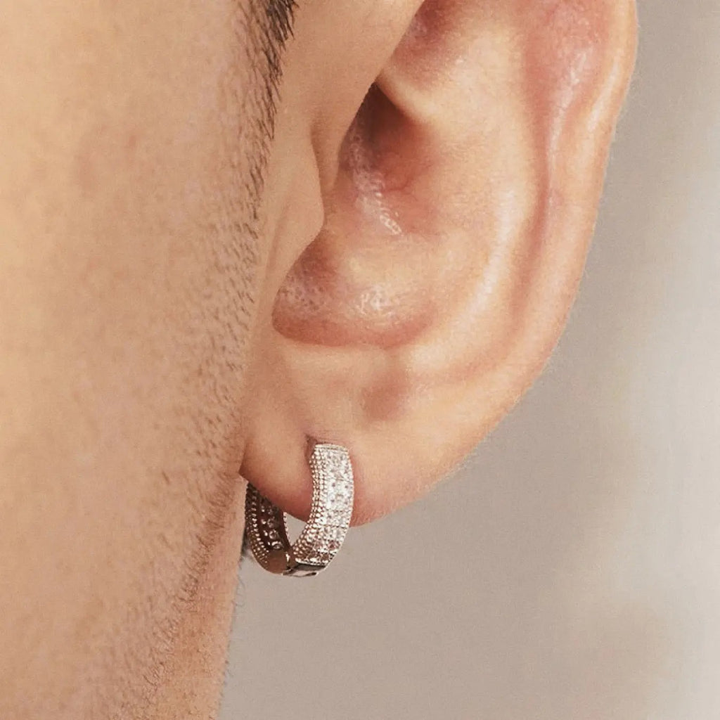 Elegant Pave Hoop Earrings