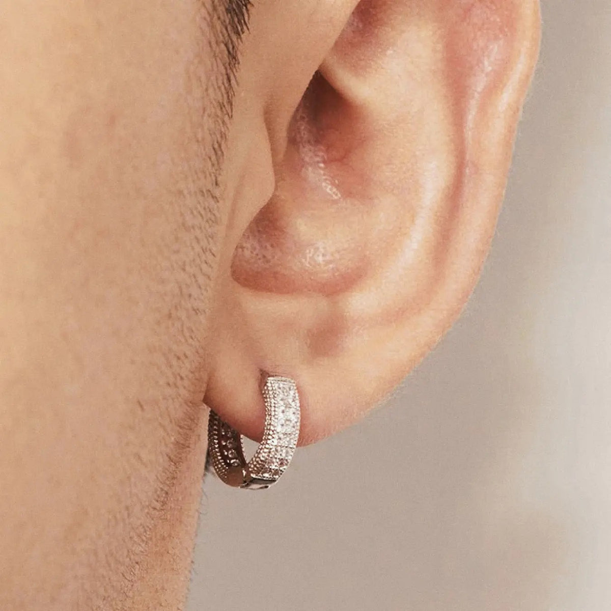 Elegant Pave Hoop Earrings