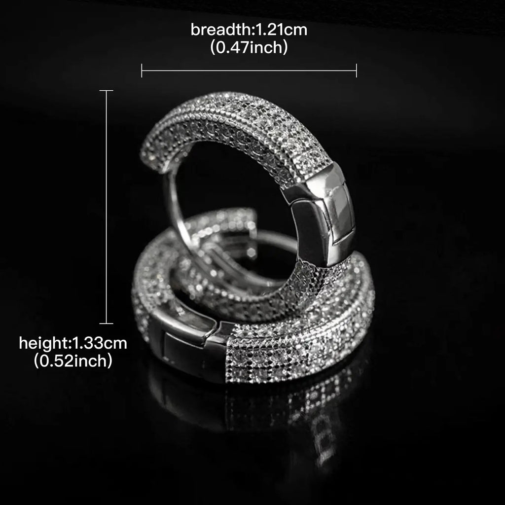 Elegant Pave Hoop Earrings