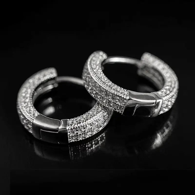 Elegant Pave Hoop Earrings