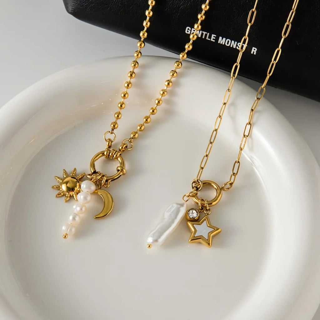 18k Celestial Charm Necklace Set