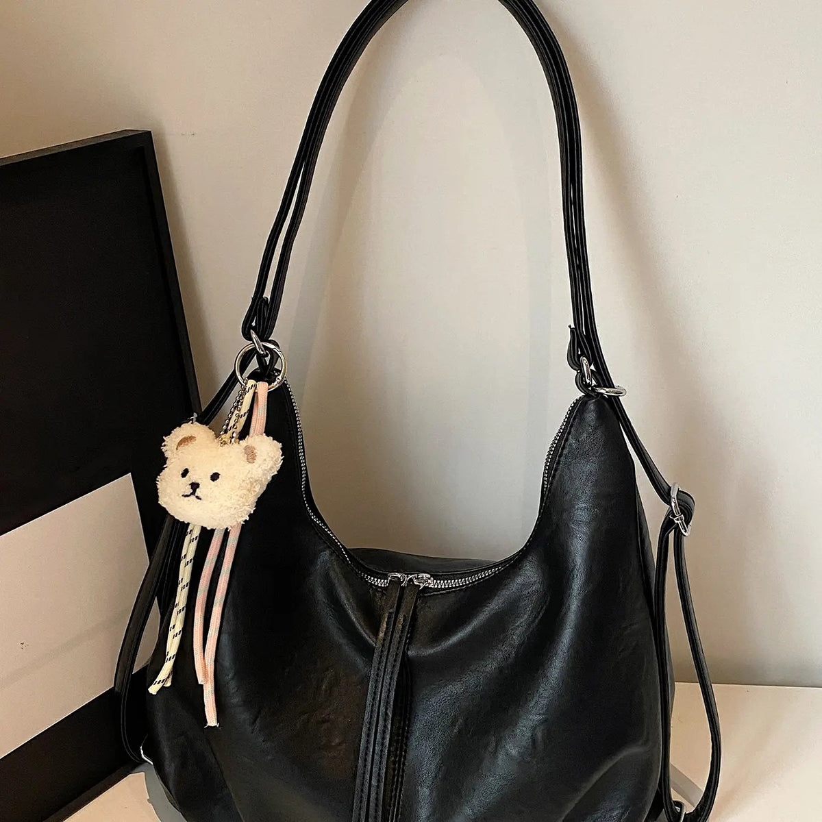 Polished Dark Brown Hobo Bag