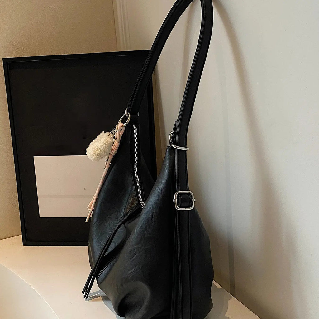 Polished Dark Brown Hobo Bag