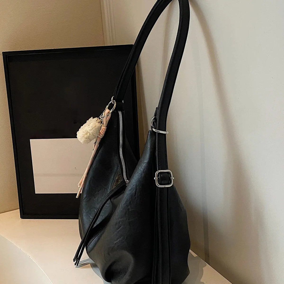 Polished Dark Brown Hobo Bag