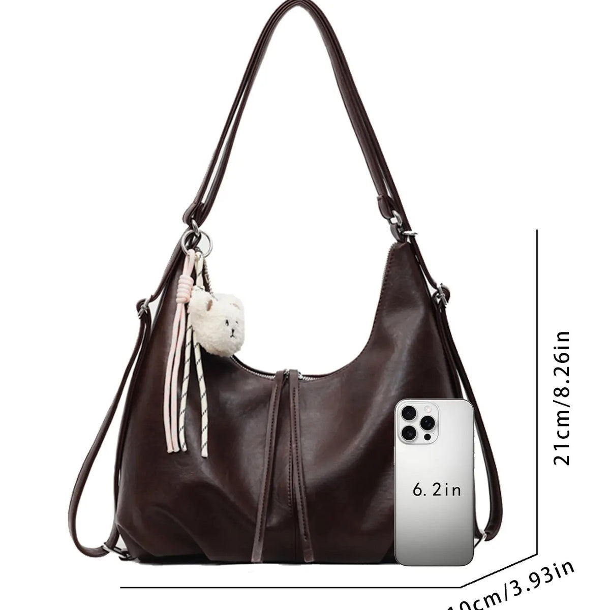 Polished Dark Brown Hobo Bag