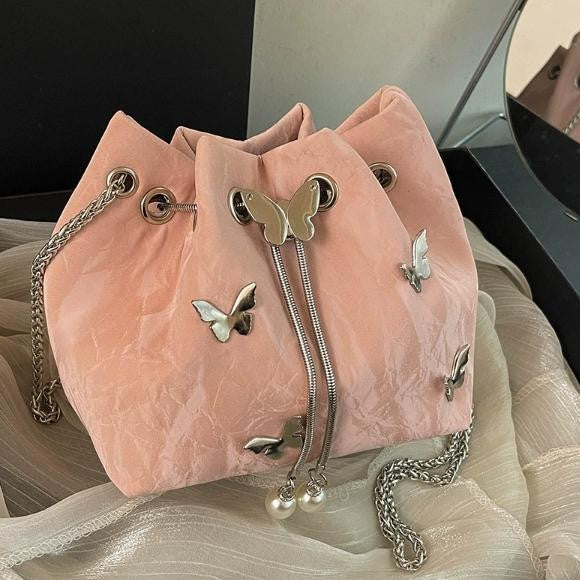 Elegant Butterfly Bucket Bag