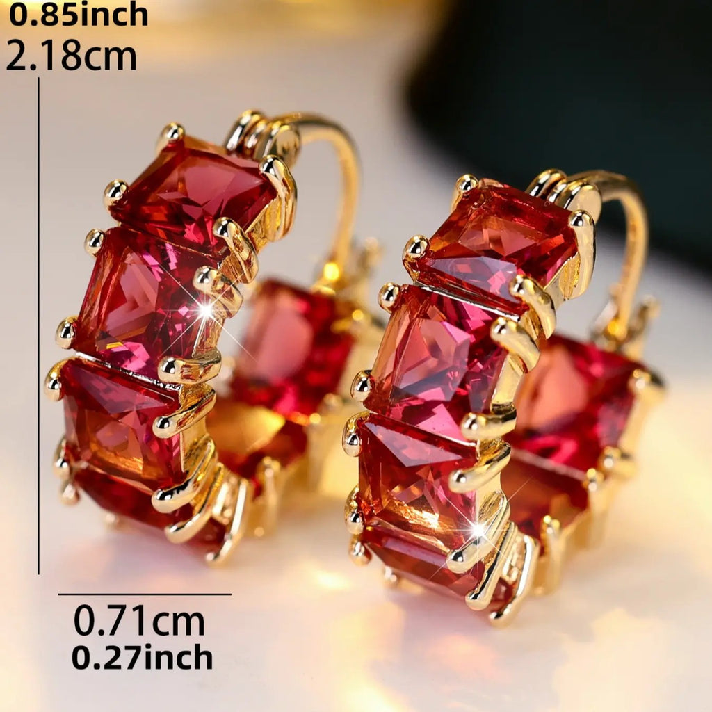 18k Vintage Geometric Hoop Earrings