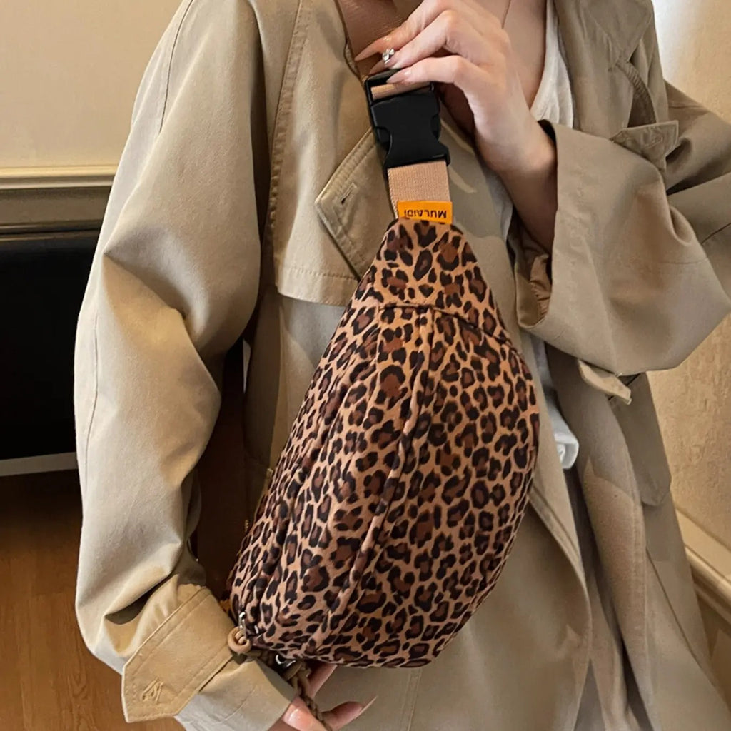 Leopard Flannelette Crossbody Bag