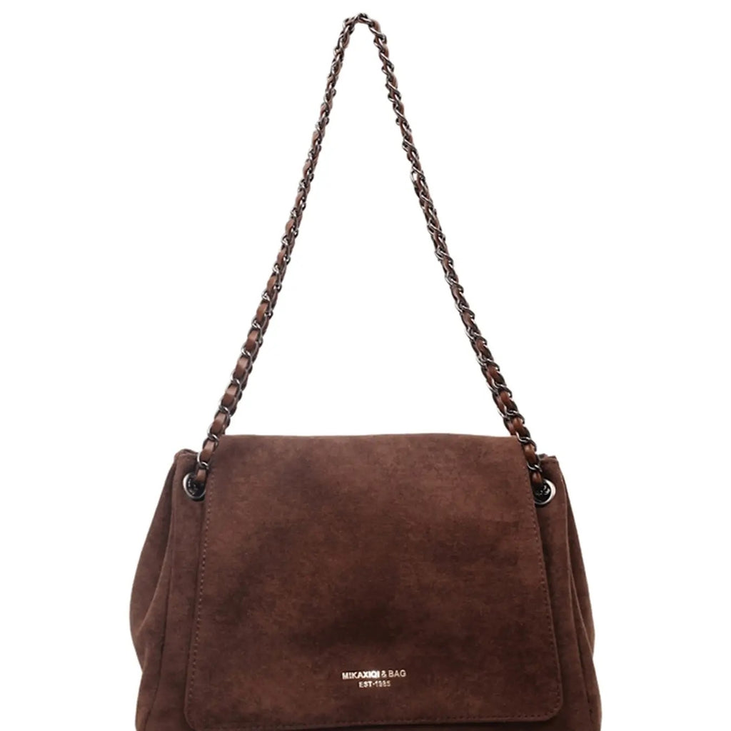 Elegant Suede Chain Shoulder Bag