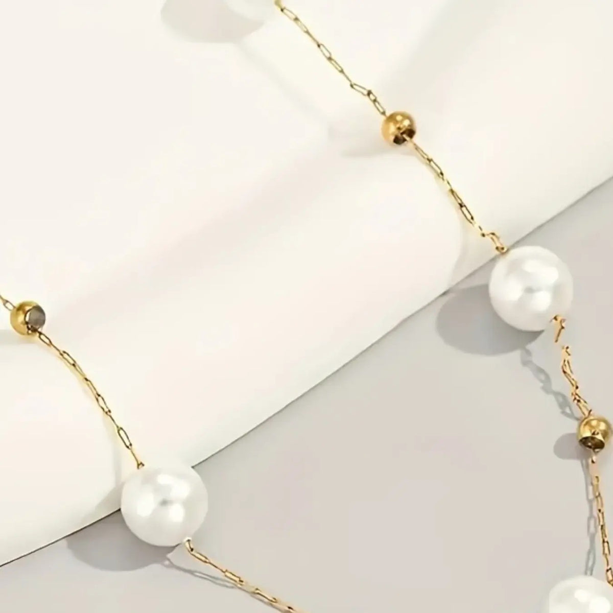 Dainty Pearl Station Necklace
