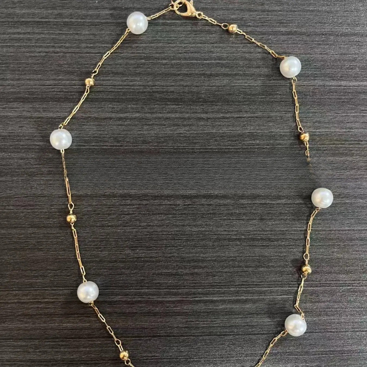 Dainty Pearl Station Necklace