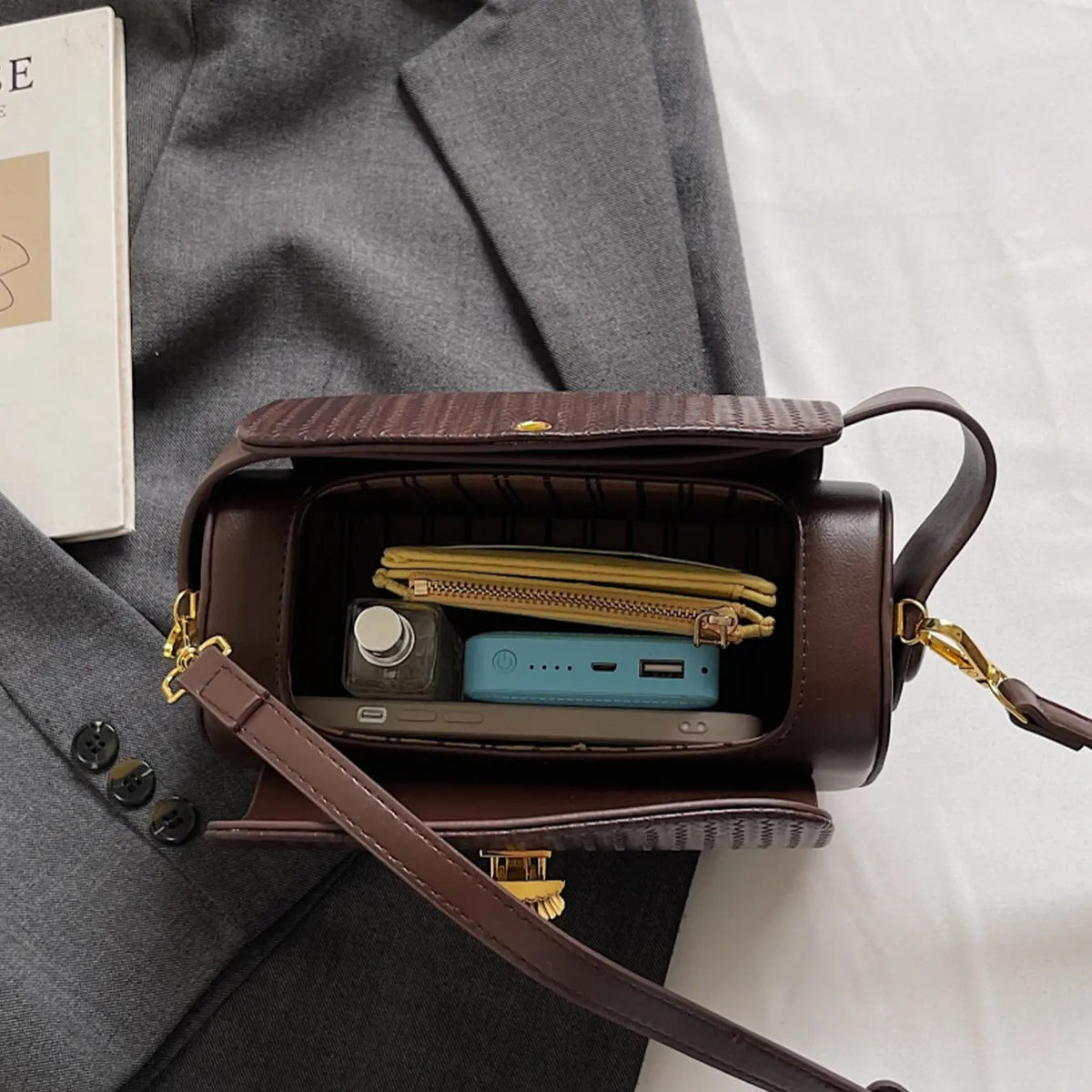 Woven Top Handle Bag