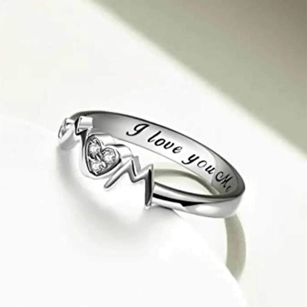 Elegant Heart Mom Ring