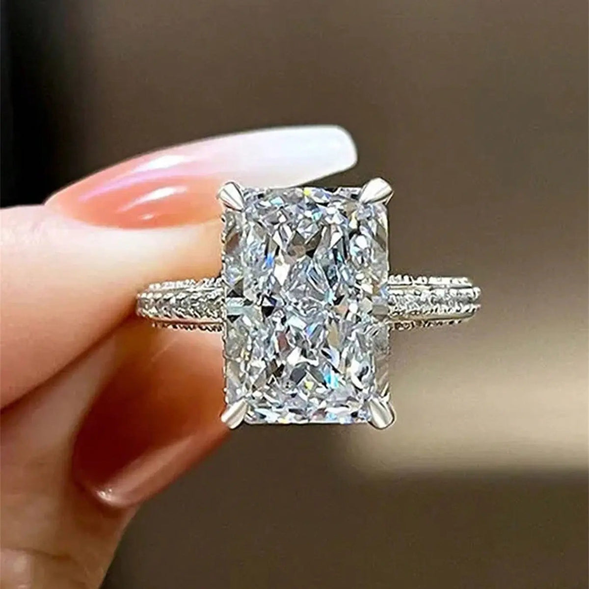 Emerald Cut Crystal Ring