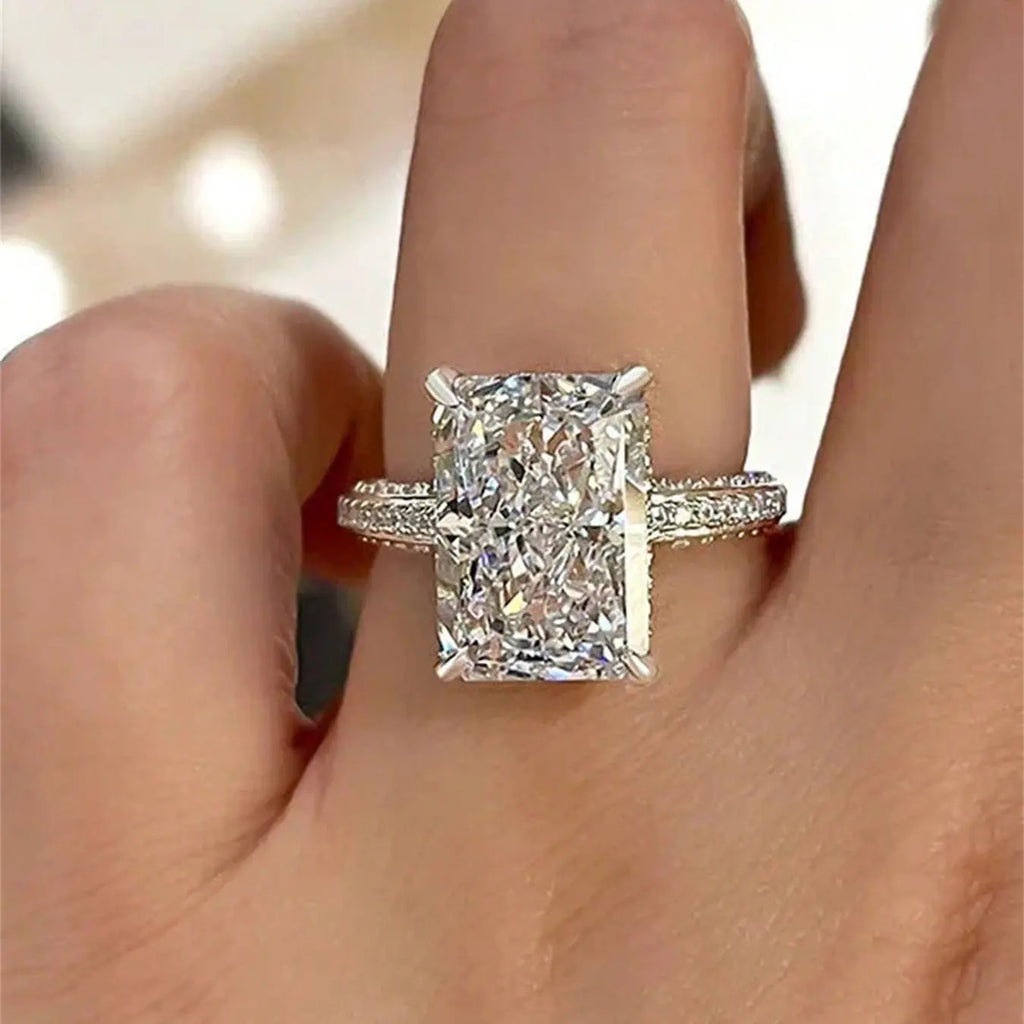Emerald Cut Crystal Ring