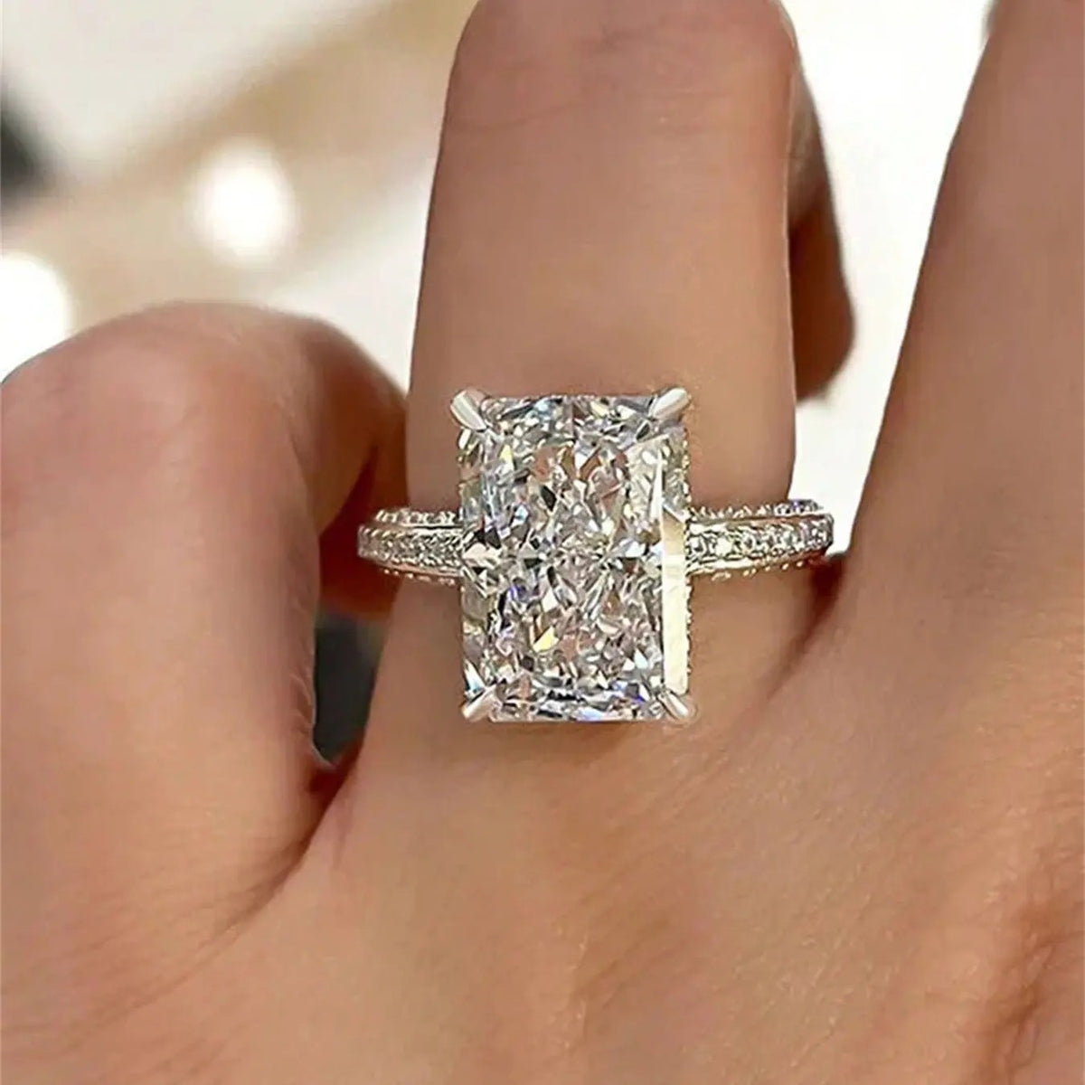 Emerald Cut Crystal Ring