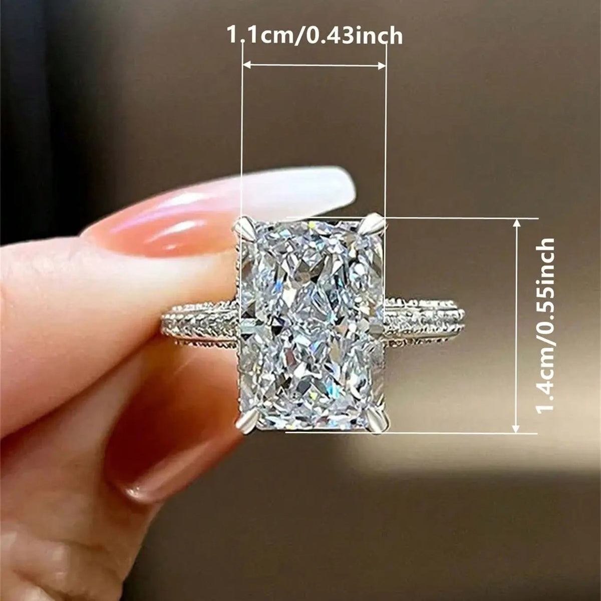 Emerald Cut Crystal Ring