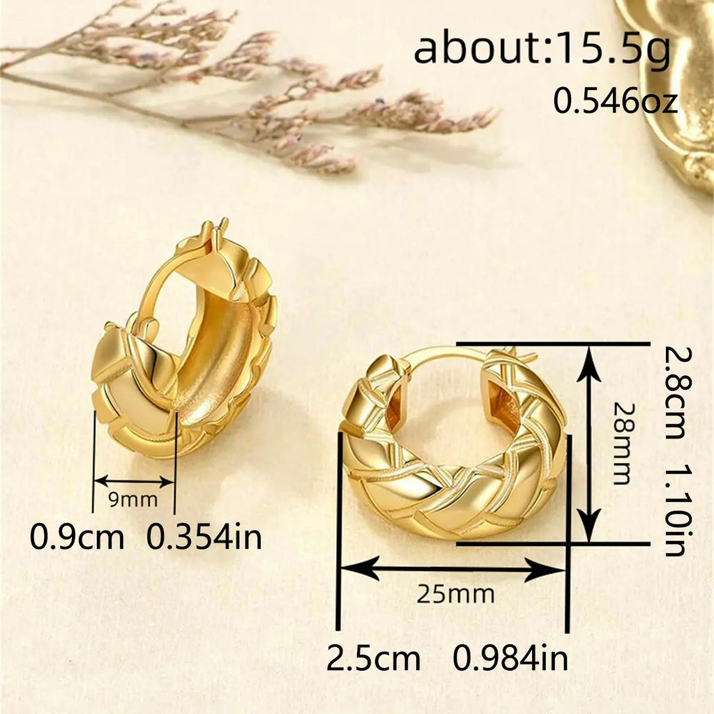 18k Woven Bamboo Earrings