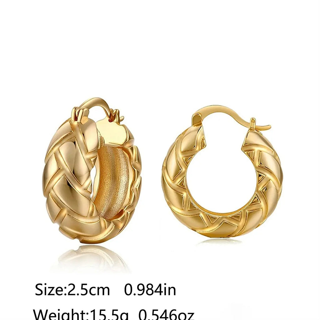18k Woven Bamboo Earrings