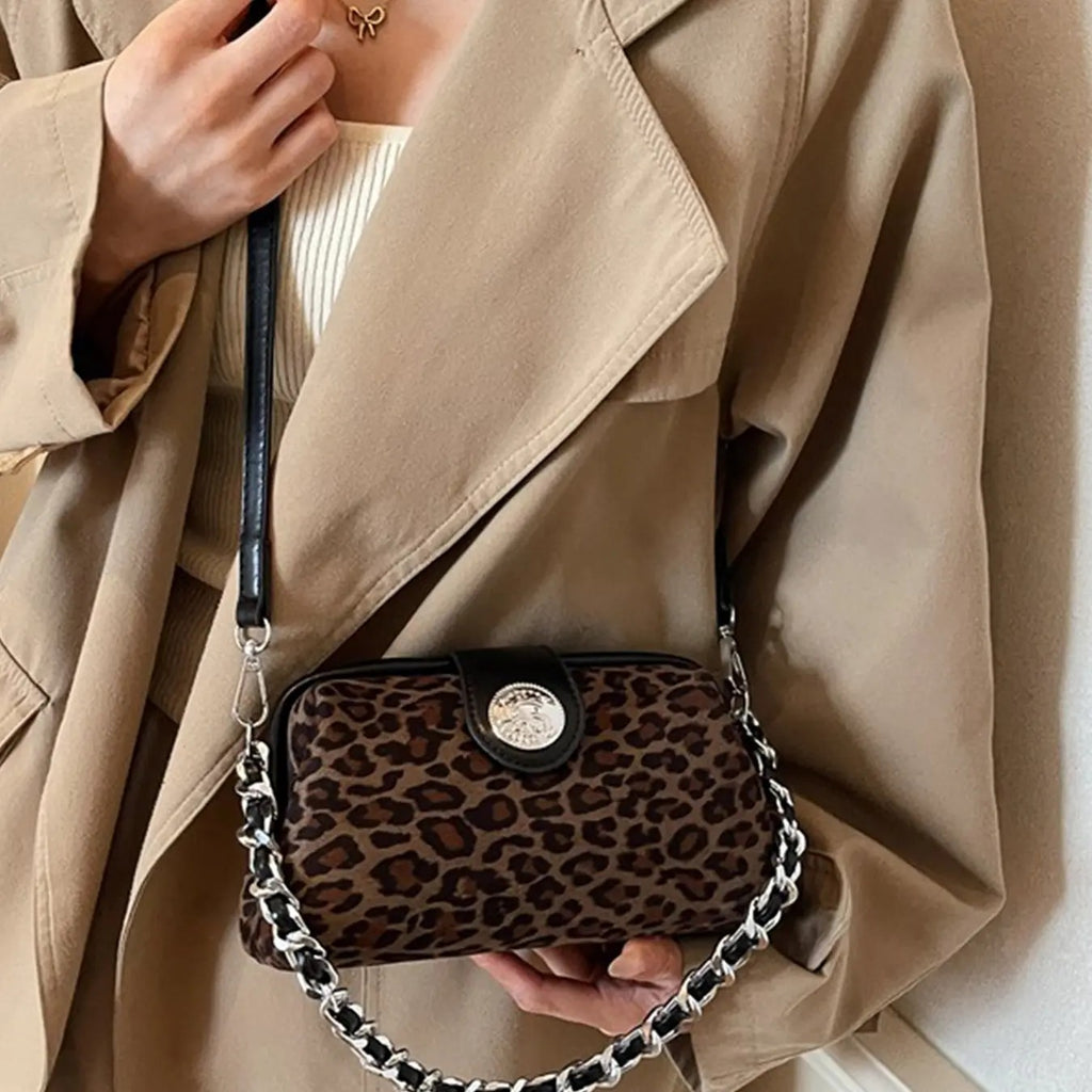 Leopard Suede Crossbody Bag